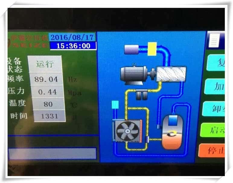 薩震節(jié)能空壓機(jī)控制面板