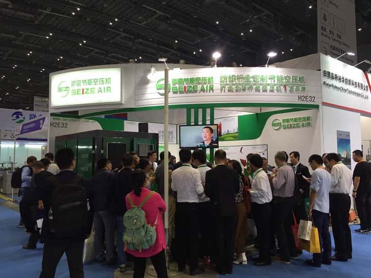 薩震空壓機展位下午一樣的火爆