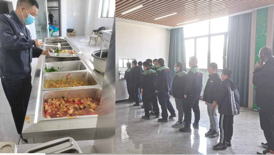 薩震公司食堂提供員工三餐